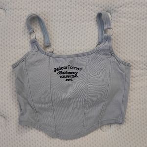 babyblue crop top with padding